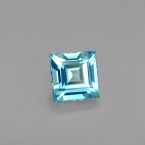 Zircon bleue naturelle carré, 0,79 ct, VVS-VS