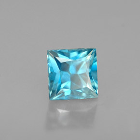 Zircon bleue naturelle carré, 0,72 ct, VS