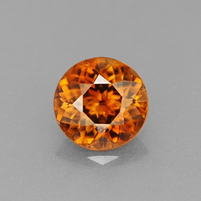 Zircon orange naturelle coupe roude, 0,94 ct, VVS-VS
