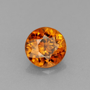 Zircon orange naturelle coupe roude, 0,94 ct, VVS-VS
