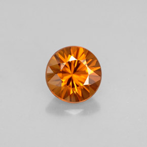 Zircon orange naturelle coupe roude, 0,93 ct, VVS-VS