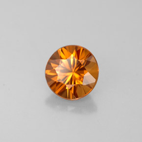 Zircon orange naturelle coupe roude, 0,93 ct, VVS-VS