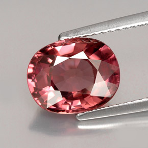 Zircon rose naturelle coupe ovale, 4,18 ct, VVS
