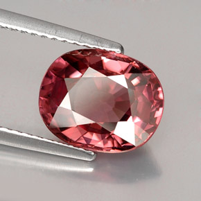 Zircon rose naturelle coupe ovale, 4,18 ct, VVS
