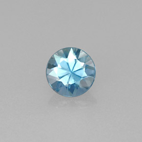 Zircon bleue naturelle coupe roude, 0,68 ct, VS