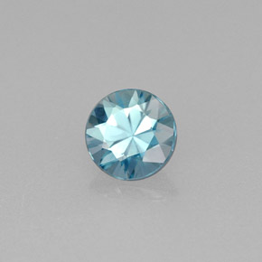 Zircon bleue naturelle coupe roude, 0,68 ct, VS