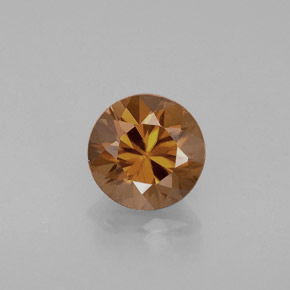 Zircon orange naturelle coupe roude, 0,89 ct, VVS