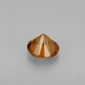 Zircon orange naturelle coupe roude, 0,89 ct, VVS