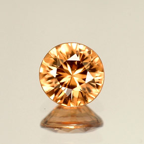 Zircon orange naturelle coupe roude, 0,92 ct, VVS