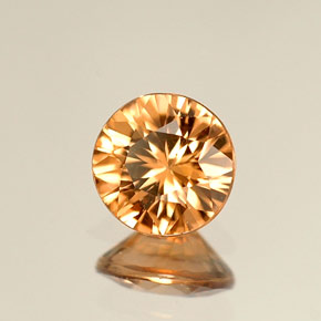 Zircon orange naturelle coupe roude, 0,92 ct, VVS