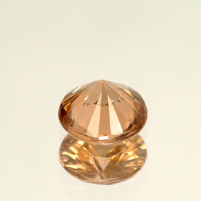 Zircon orange naturelle coupe roude, 0,92 ct, VVS