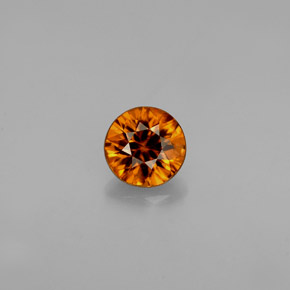 Zircon orange naturelle coupe roude, 0,91 ct, VVS-VS