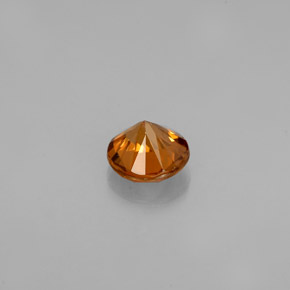 Zircon orange naturelle coupe roude, 0,91 ct, VVS-VS
