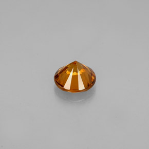 Zircon orange naturelle coupe roude, 0,90 ct, VVS
