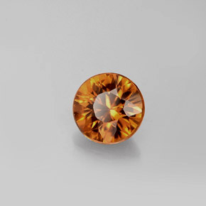 Zircon orange naturelle coupe roude, 0,99 ct, VVS