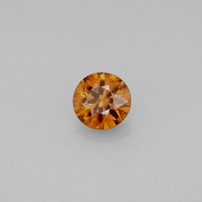 Zircon orange naturelle coupe roude, 1,01 ct, VVS-VS