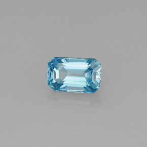 Zircon Bleu naturelle Taille émeraude, 0.94 ct, VVS