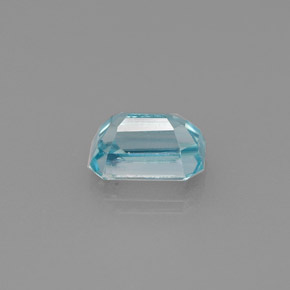 Zircon bleue naturelle taille émeraude, 1,11 ct, VVS
