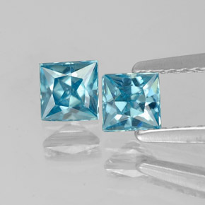 Achetez naturel ct bleue zircon gems, carré, en provenance cambodge chez gemselect. en stock, livraison internationale!
