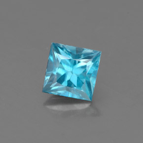 Zircon bleue naturelle carré, 0,58 ct, VS