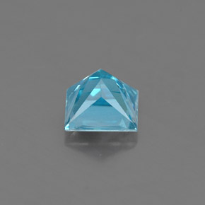 Zircon bleue naturelle carré, 0,58 ct, VS