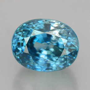 Zircon bleue naturelle coupe ovale, 5,80 ct, VVS-VS