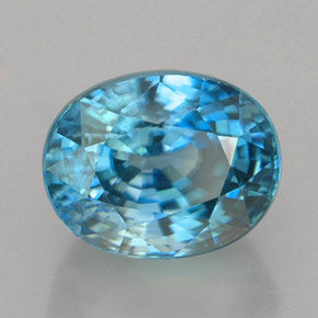 Zircon bleue naturelle coupe ovale, 5,80 ct, VVS-VS