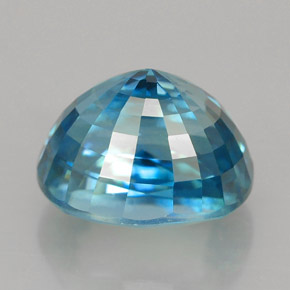 Zircon bleue naturelle coupe ovale, 5,80 ct, VVS-VS