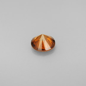 Zircon orange naturelle coupe roude, 0,80 ct, VS
