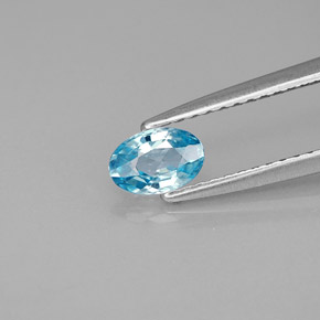 Zircon bleue naturelle coupe ovale, 0,54 ct, VVS-VS