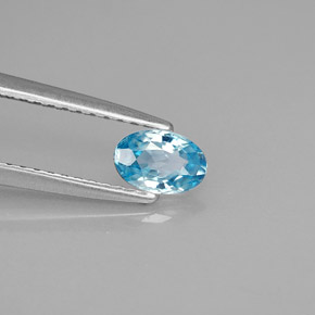 Zircon bleue naturelle coupe ovale, 0,54 ct, VVS-VS