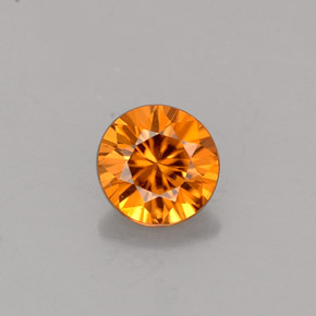 Zircon orange naturelle coupe roude, 0,80 ct, VVS-VS