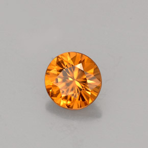 Zircon orange naturelle coupe roude, 0,80 ct, VVS-VS