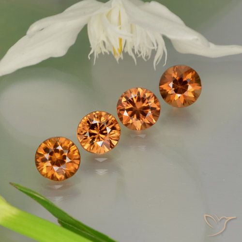 3.73ctw Naturel Medium-Dark Orange  Zircon, Tour, VS