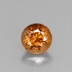 Zircon orange naturelle coupe roude, 1,04 ct, VVS-VS