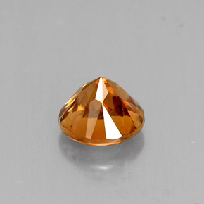 Zircon orange naturelle coupe roude, 1,04 ct, VVS-VS