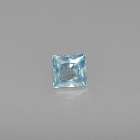 Zircon bleue naturelle carré, 0,47 ct, VVS-VS