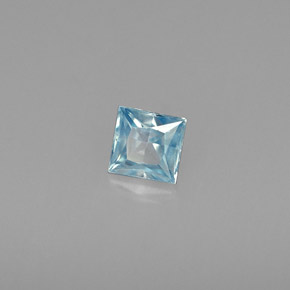 Zircon bleue naturelle carré, 0,47 ct, VVS-VS