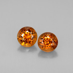 Achetez naturel ct orange zircon gems, coupe roude, en provenance cambodge chez gemselect. en stock, livraison internationale!