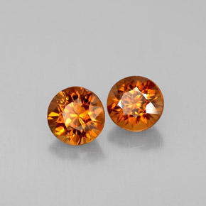 Achetez naturel ct orange zircon gems, coupe roude, en provenance cambodge chez gemselect. en stock, livraison internationale!