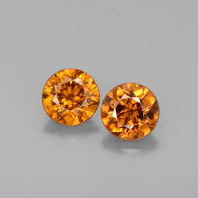 Achetez naturel ct Orange Zircon gems, Coupe roude, En provenance Cambodge chez GemSelect. En stock, livraison internationale!