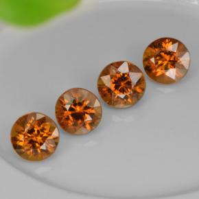 Achetez naturel 4.23ct Orange foncé Zircon gems, Coupe roude, En provenance Cambodge chez GemSelect. En stock, livraison internationale!
