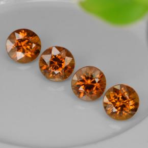 Achetez naturel 4.23ct Orange foncé Zircon gems, Coupe roude, En provenance Cambodge chez GemSelect. En stock, livraison internationale!