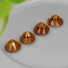 Achetez naturel 4.23ct Orange foncé Zircon gems, Coupe roude, En provenance Cambodge chez GemSelect. En stock, livraison internationale!
