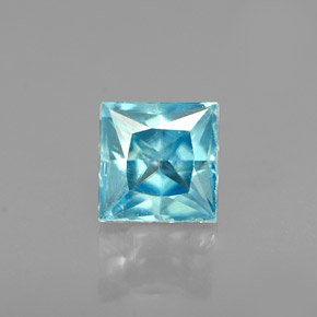 Zircon bleue naturelle carré, 0,71 ct, VVS-VS