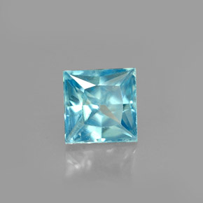 Zircon bleue naturelle carré, 0,71 ct, VVS-VS