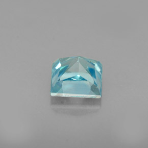 Zircon bleue naturelle carré, 0,71 ct, VVS-VS