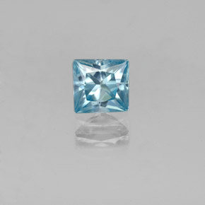 Zircon bleue naturelle carré, 0,62 ct, VVS-VS