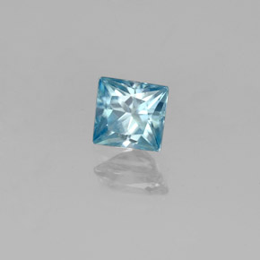 Zircon bleue naturelle carré, 0,62 ct, VVS-VS