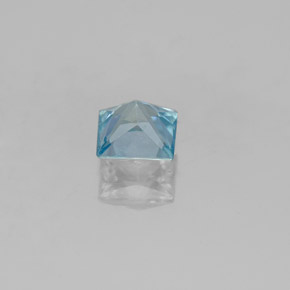 Zircon bleue naturelle carré, 0,62 ct, VVS-VS